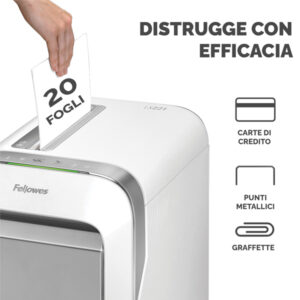 Distruggidocumenti LX-221 - a microframmenti - bianco - Fellowes - immagine 3