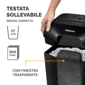 Distruggidocumenti LX-41 - a frammenti - nero - Fellowes - immagine 5