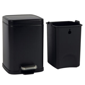 Bidone Pico - con pedale e vaschetta - 6 L - nero satinato - Perfetto - immagine 3