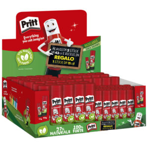 Colla Stick - 43 gr + 11 gr - bianco - Pritt - expo 50 + 25 pz - immagine 1