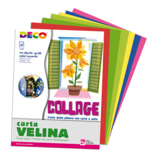 Carta velina - 50 x 76 cm - assortimento 5 colori - Deco - busta 25 fogli - immagine 1