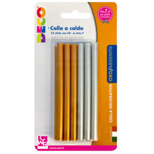 Colle stick per pistole -  oro e argento - ø 7mm - lunghezza 10 cm - Deco - conf. 12 pezzi - immagine 1