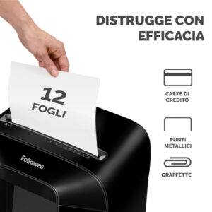 Distruggidocumenti LX85 - a frammenti - nero - Fellowes - immagine 3