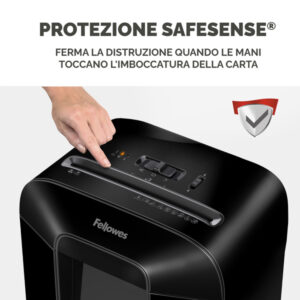 Distruggidocumenti LX85 - a frammenti - nero - Fellowes - immagine 4