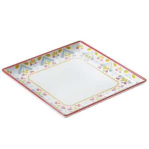 Piatto quadrato Linea Corfù - 17 x 17 x 2 cm - melamina - Leone - immagine 1