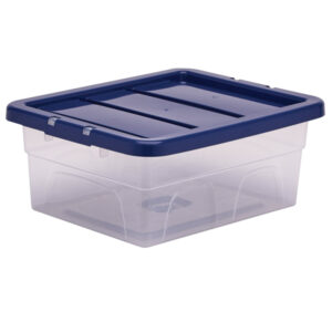 Contenitore multiuso Bankers Box - 32 x 40 x 17 cm - 15 L - PP - con coperchio blu - trasparente - Fellowes - immagine 1