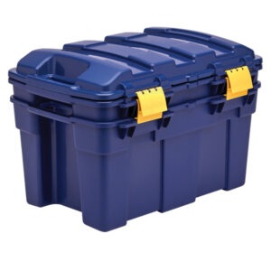 Baule multiuso Bankers Box - 39 x 59 x 33 cm - 40 L - PP - con coperchio - blu/giallo - Fellowes - immagine 1