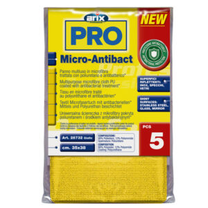 Panno multiuso Micro-Antibact - 35 x 38 cm - giallo - Arix - conf. 5 pezzi - immagine 1