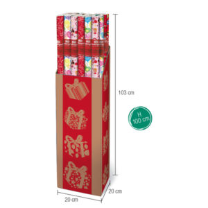 Rotolo carta regalo natale - 3 x 1 m - fantasia bambini - colori assortiti - Rex Sadoch - immagine 1