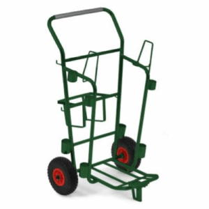 Carrello nettezza urbana in acciaio con ruote per spazzino, porta bidone immondizia - immagine 1