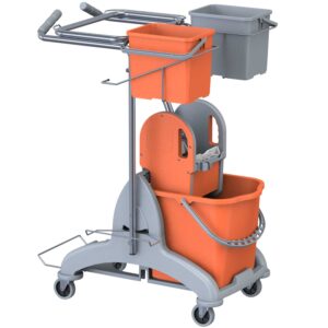 CARRELLO FALPI IN PLASTICA MONOSECCHIO ERIK COLORE GRIGIO/ARANCIO - immagine 1
