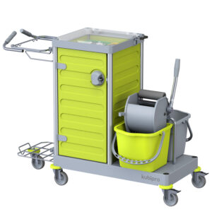 CARRELLO KUBI 4 GRIGIO LIME CON STRIZZATORE A PINZA - immagine 1