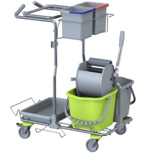 CARRELLO FALPI IN PLASTICA MONOSECCHIO ERIK COLORE GRIGIO/VERDE - immagine 1